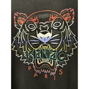 Kenzo UNISEX T Shirt Black Big Tiger Graphic Paris Short Sleeve Tee Medium READ